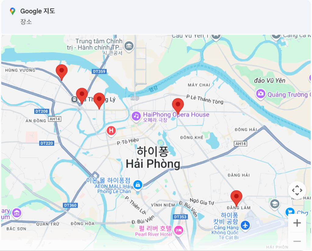 하이퐁 전기차 충전소 구글 지도 이미지