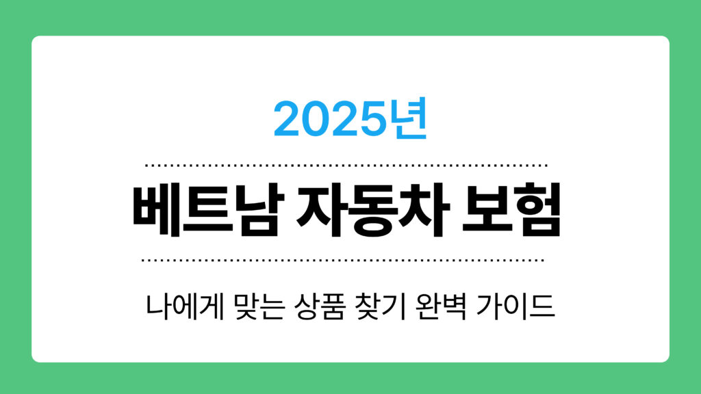 2025년 베트남 자동차 보험 이미지