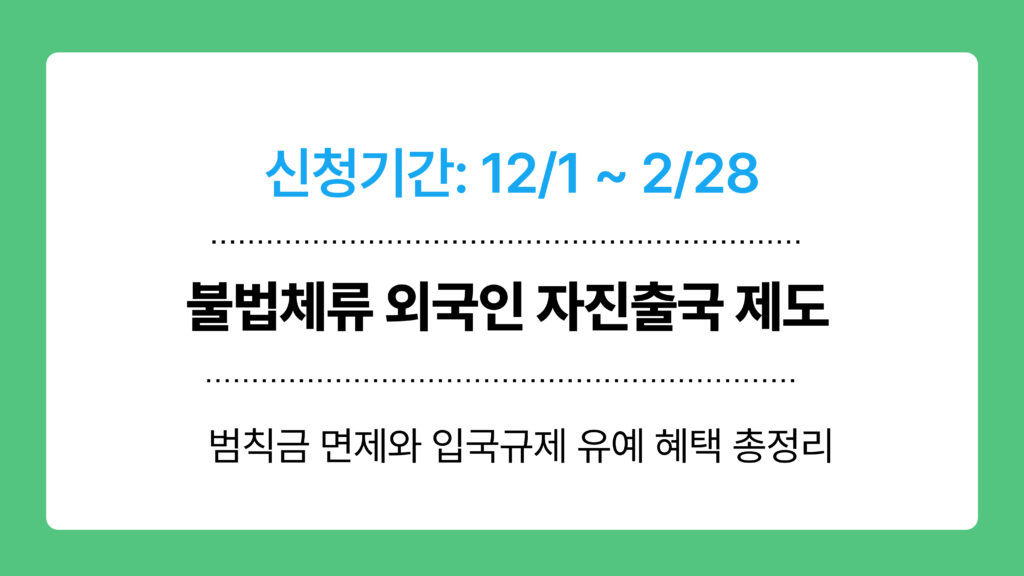 불법체류 외국인 자진출국 제도 이미지